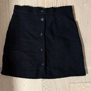 H&M Black Mini Skirt with Button Detail